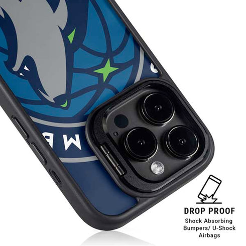 NBA Minnesota Timberwolves Large Logo iPhone 15 Pro Kickstand Case